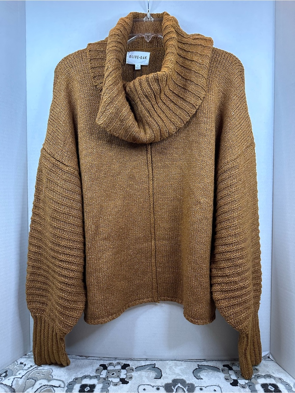 Olive & Oak Women's Camel Cowl Neck Cozy Sweater, size L, NWT